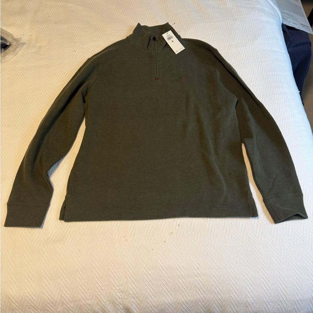 Polo Green Long Sleeve Pullover